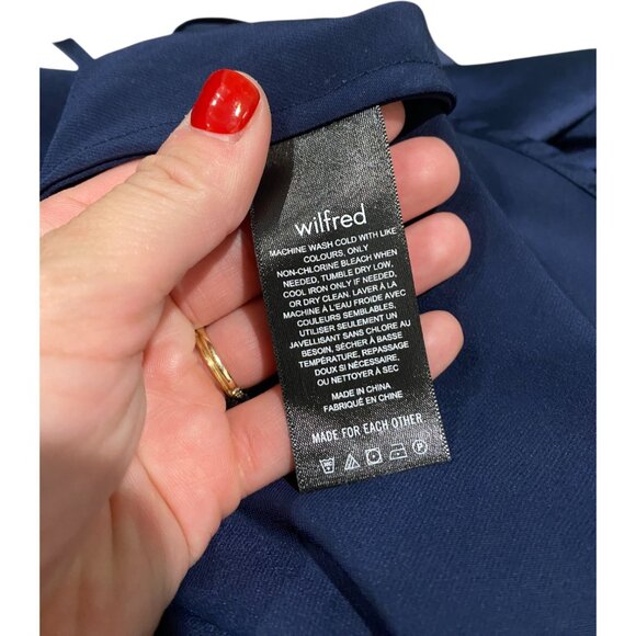 NWOT Aritzia Wilfred Only Slip Satin Midi Dress in Dark Blue Size Small - Picture 8 of 10